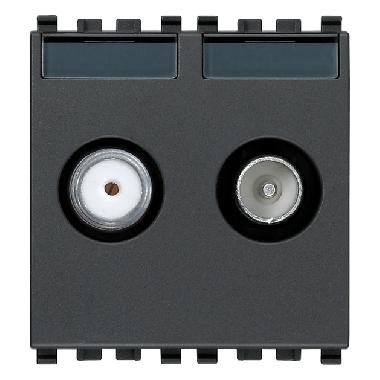 EIKON-PRESA TV-RD-SAT DIRETTA 2 USCITE GRIGIO - VIMAR 20302.01 - VIMAR 20302.01 product photo Photo 01 3XL