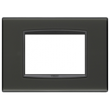 PLACCA CLASSIC 3 MODULI TECNOPOLIMERO REFLEX ANTRACITE - VIMAR 20653.42 product photo Photo 01 3XL