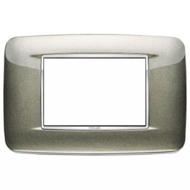 PLACCA ROUND EIKON 3 MODULI METALLO VERNICIATO BRIGHT E CORNICE CROMATA TITANIO METAL - VIMAR 20683.C08 product photo Photo 01 3XL
