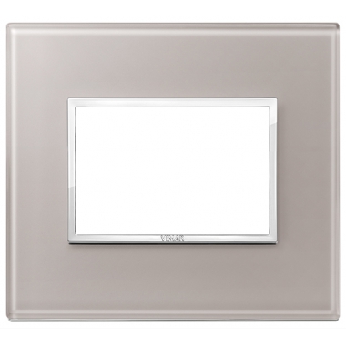 PLACCA EIKON EVO 3 MODULI CRISTALLO GRIGIO PERLA - VIMAR 21653.73 product photo Photo 01 3XL