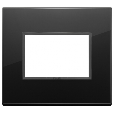 PLACCA EIKON EVO 3 MODULI CRISTALLO NERO TOTALE DIAMANTE - VIMAR 21653.88 product photo Photo 01 3XL