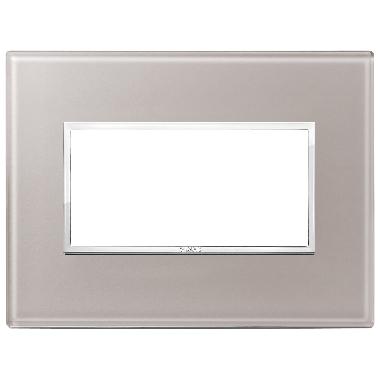 EIKON EVO-PLACCA 4M CRISTALLO GRIGIO PERLA - VIMAR 21654.73 - VIMAR 21654.73 product photo Photo 01 3XL