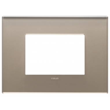 PLACCA 3 MODULI CRISTALLO OPALE BRUNO - VIMAR 22653.77 product photo Photo 01 3XL