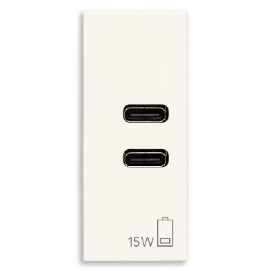 ALIMENTATORE USB C+C 5V 3A BIANCO - VIMAR 30292.CCB - VIMAR 30292.CCB product photo Photo 01 3XL