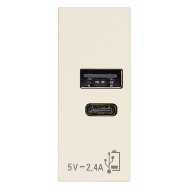 ALIMENTATORE USB A+C 5V 2,4A CANAPA - VIMAR 30292.ACC product photo Photo 01 3XL