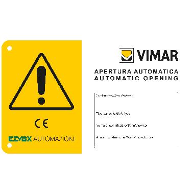 CARTELLO SEGNALETICO DI AVVERTENZA - VIMAR ZX20 - VIMAR ZX20 - VIMAR ZX20 product photo Photo 01 3XL