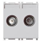 PLANA-PRESA TV-RD-SAT DIR.2 USC.1DB SILVER - VIMAR 14302.01.SL - VIMAR 14302.01.SL product photo