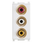 PRESA CON 3 CONNETTORI RCA BIANCO SERIE PLANA - VIMAR 14335 product photo