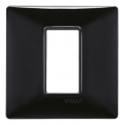 PLACCA 1 POSTO PER SCATOLA TONDA VIMAR PLANA COLORE NERO - VIMAR 14641.05 product photo