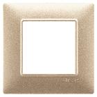 PLACCA 2 MODULI CHAMPAGNE OPACO - VIMAR 14642.22 product photo