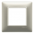PLACCA 1 POSTO PER SCATOLA TONDA VIMAR PLANA COLORE NICHEL OPACO - VIMAR 14642.21 product photo