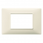 PLACCA 3 MODULI SERIE PLANA COLORE BEIGE - VIMAR 14653.03 product photo