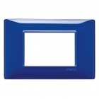 PLACCA 3 MODULI SERIE PLANA COLORE REFLEX ZAFFIRO - VIMAR 14653.50 product photo