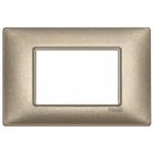 PLACCA 3 MODULI SERIE PLANA COLORE BRONZO METALLIZZATO - VIMAR 14653.70 product photo