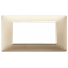 PLACCA 4 MODULI SERIE PLANA COLORE CHAMPAGNE OPACO - VIMAR 14654.22 product photo