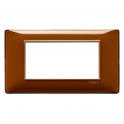 PLACCA 4 MODULI SERIE PLANA COLORE REFLEX TABACCO - VIMAR 14654.49 product photo