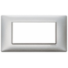 PLACCA 4 MODULI SERIE PLANA COLORE ARGENTO METALLIZZATO - VIMAR 14654.71 product photo