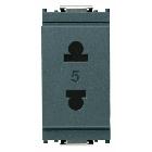IDEA-PRESA 2P 15A USA+EU SPIN.4,8MM GRIGIO - VIMAR 16233 product photo
