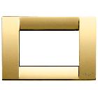 PLACCA 3 POSTI METAL COLORE ORO LUCIDO SERIE IDEA - VIMAR 16733.32 product photo