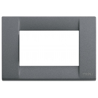 PLACCA 3 POSTI COLORE METAL ARDESIA SERIE IDEA - VIMAR 16733.46 product photo