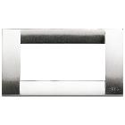 IDEA-PLACCA 4P.METALLO NICHEL SPAZZOLATO - VIMAR 16734.34 - VIMAR 16734.34 product photo
