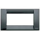 PLACCA 4 POSTI METALLO COLORE NERO SERIE IDEA - VIMAR 16734.11 product photo