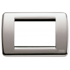 PLACCA RONDO' 3 MODULI METALLO PRESSOFUSO NICHEL SPAZZOLATO - VIMAR 16753.34 product photo