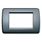 PLACCA 3 MODULI TECNOPOLIMERO GRIGIO SERIE IDEA - VIMAR 16763.15 product photo