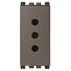 PRESA ARKE' 2 PULSANTI +T 10A P11 METAL - VIMAR 19201.M product photo