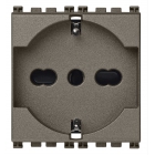 PRESA ARKE' 2 PULSANTI + T 16A UNIVERSALE METAL - VIMAR 19210.M product photo