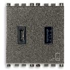 ALIMENTATORE USB A+C 5V 3A 2M METAL - VIMAR 19295.AC.M - VIMAR 19295.AC.M product photo