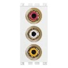 ARKE'-PRESA CON 3 CONNETTORI RCA BIANCO - VIMAR 19335.B - VIMAR 19335.B product photo