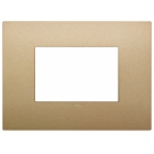 PLACCA ARKE' CLASSIC 3 MODULI TECNOPOLIMERO ORO MATT - VIMAR 19653.78 product photo