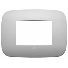 PLACCA ROUND ARKE' 3 MODULI METALLO ARGENTO MATT - VIMAR 19683.23 product photo