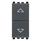 PULSANTI DUE INTERBLOCCATI 1P NO + 1P NO 10 A 250 V~, CON FRECCE DIREZIONALI, GRIGIO - VIMAR 20062 product photo