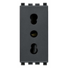 BPRESA SICURY 2P+T 16 A 250 V~ STANDARD ITALIANO TIPO P17/11 GRIGIO - VIMAR 20203 product photo