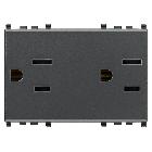 20243 - 2 PRESE SICURY 2P+T 15A USA+SASO GRIGIO - VIMAR 20243 product photo