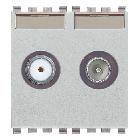 EIKON-PRESA TV-RD-SAT DIRETTA 2 USCITE NEXT - VIMAR 20302.01.N - VIMAR 20302.01.N product photo