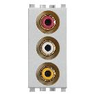 20335/N - PRESA CON 3 CONNETTORI RCA NEXT - VIMAR 20335.N product photo