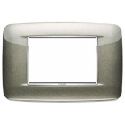 PLACCA ROUND EIKON 3 MODULI METALLO VERNICIATO BRIGHT E CORNICE CROMATA TITANIO METAL - VIMAR 20683.C08 product photo