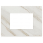 PLACCA 3 MODULI, PIETRA LAVORATA, BIANCO CALACATTA - VIMAR 22653.51 product photo