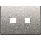 PLACCA 3MX2 FLAT NICHEL SPAZZOLATO - VIMAR 22683.2.11 - VIMAR 22683.2.11 product photo