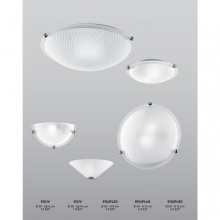 PLAFONIERA CON PORTALAMPADA 1 X E27, DIAMETRO 30CM, VETRO CENTRIFUGATO SATINATO product photo