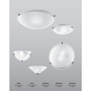 PLAFONIERA CON PORTALAMPADA 1 X E27, DIAMETRO 30CM, VETRO CENTRIFUGATO SATINATO product photo Photo 01 3XL