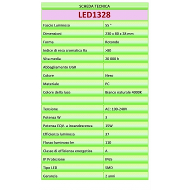 FARETTO INCASSO SCALE ESTERNO SEGNAPASSO IP65 LED NERO LUCE NATURALE product photo Photo 03 3XL