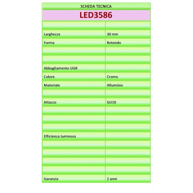 FARO INCASSO SOFFITTO CORNICE CROMO TONDO FISSO FORO 74MM CON GU10 /G5.3 product photo Photo 03 3XL