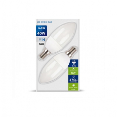 LAMPADA LED E14 OLIVA OPALE 5W LUCE CALDA 2 PEZZI TIPO 7291 product photo Photo 02 3XL