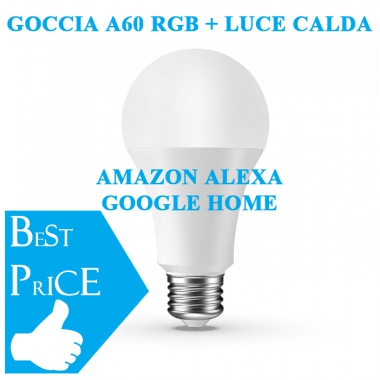 LAMPADA LED GOCCIA A60 RGB+LUCE CALDA AMAZON ALEXA GOOGLE HOME COMPATIBILE product photo Photo 02 3XL