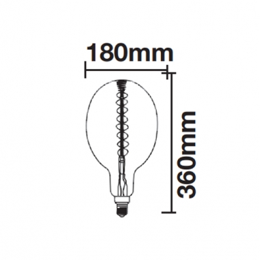 LAMPADINA LAMPADA VINTAGE XL BOMB E27 8W ? 18 X H 36 CM DECORATIVA LED CLASSIC product photo Photo 02 3XL