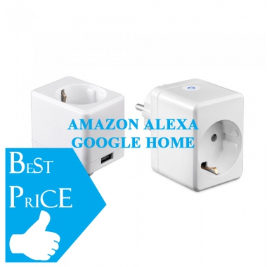 PRESA+USB COMANDATA DOMOTICA WIFI AMAZON ALEXA GOOGLE HOME COMPATIBILE CON SPINA product photo Photo 02 3XL
